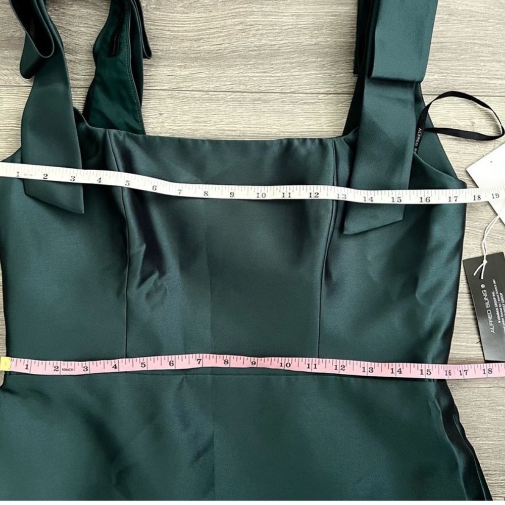 STUNNING ALFRED SUNG Evergreen Maxi fit and flare slight mermaid formal Dress - Picture 5 of 5